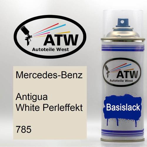 Mercedes-Benz, Antigua White Perleffekt, 785: 400ml Sprühdose, von ATW Autoteile West.